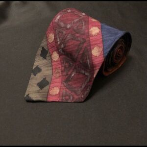 Vintage John Henry 100% Silk Tie. Abstract Design including Florals. Multicolor.